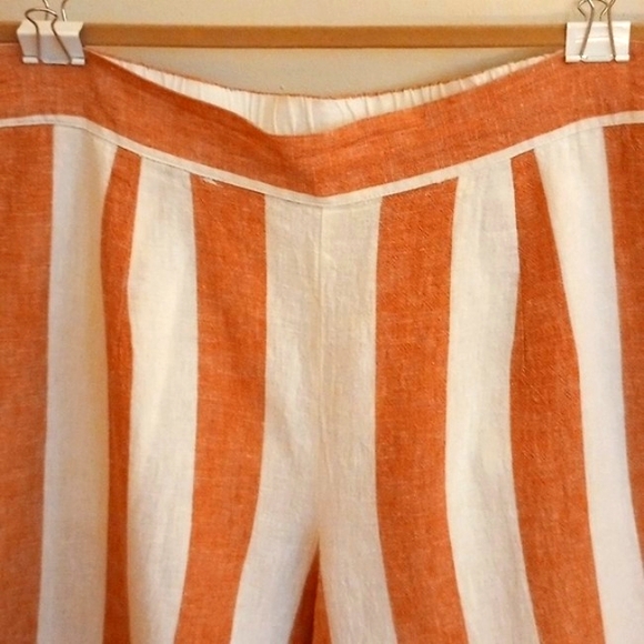 BEACHLUNCHLOUNGE COLLECTION-RED & WHITE STRIPED PANTS,LINEN & COTTON,  SZ M EUC - Picture 3 of 8